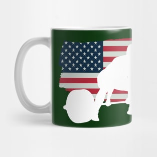 US Flag Deadlift - Powerlifting T-Shirt Mug